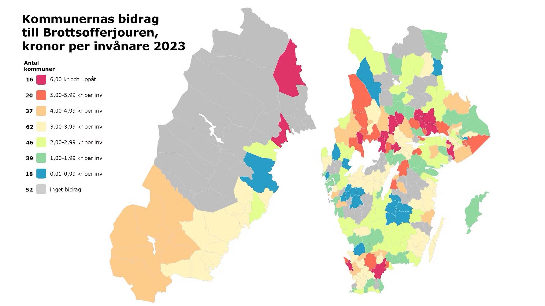 Stora variationer i kommunalt stöd till brottsofferjourer